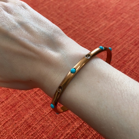 🖤 Anna Sheffield Turquoise Stone Bangle Bracelet - Picture 2 of 9